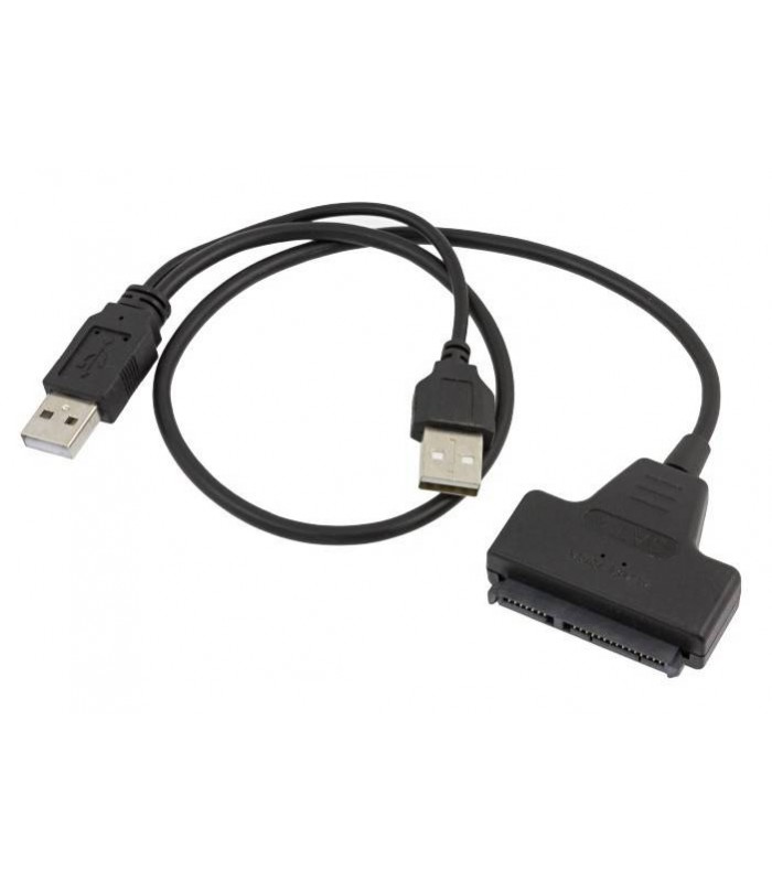 Kabel 2x USB adapter SSD HDD SATA 7+15pin podłącz dysk SSD