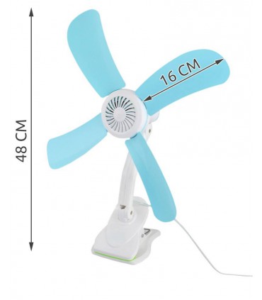 Wentylator łopatkowy z klips biurowy wiatrak 48cm
