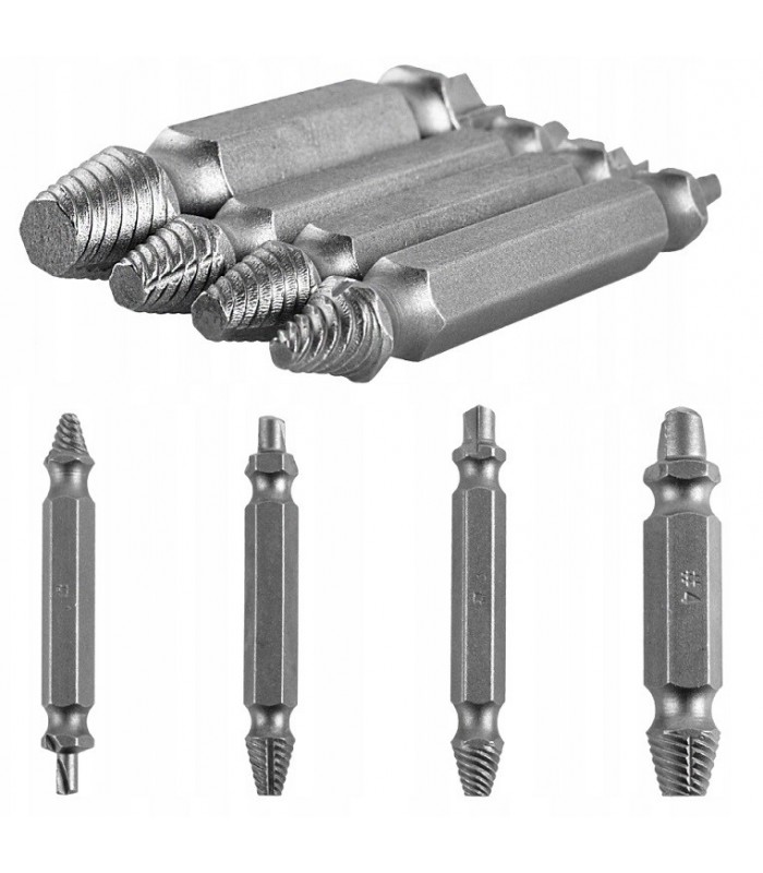 Zestaw Bitów wykrętaki do urwanych śrub 4szt.