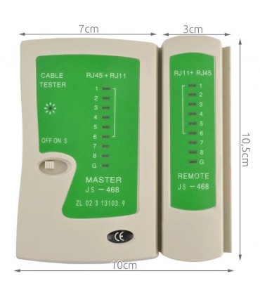 Zestaw sieciowy 8w1 tester zaciskarka wtyki RJ45 
