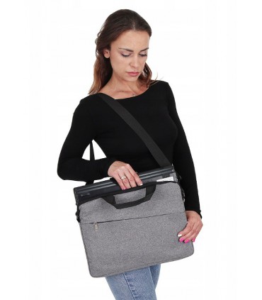 Torba na Laptop 14 na ramię Pokrowiec Teczka szara