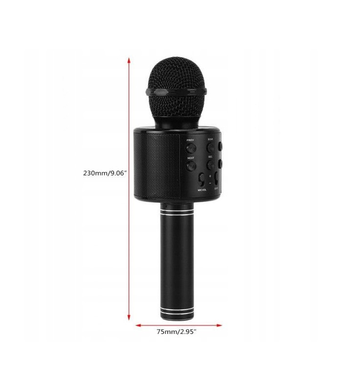 Mikrofon karaoke z głośnikiem Bluetooth 4.0 czarny