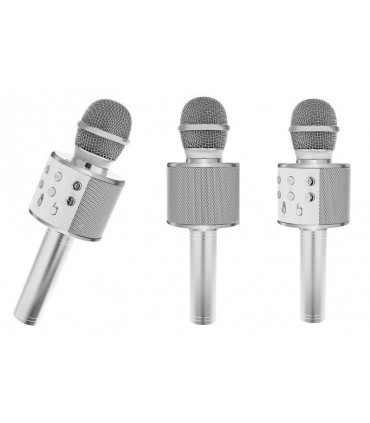 Mikrofon karaoke z głośnikiem Bluetooth 4.0 silver