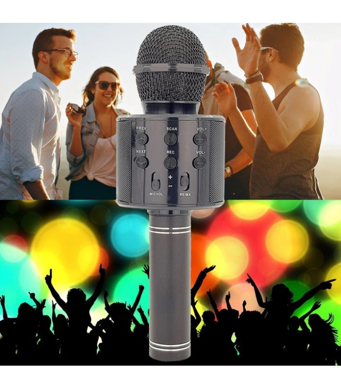 Mikrofon karaoke z głośnikiem Bluetooth 4.0 silver