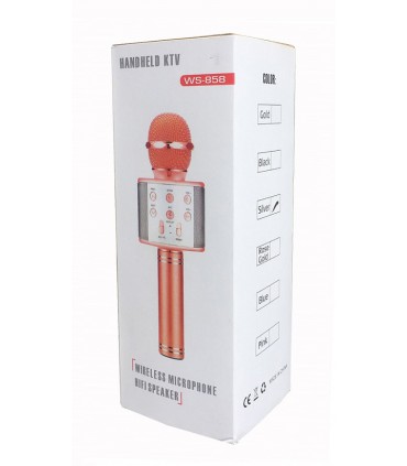 Mikrofon karaoke z głośnikiem Bluetooth 4.0 silver
