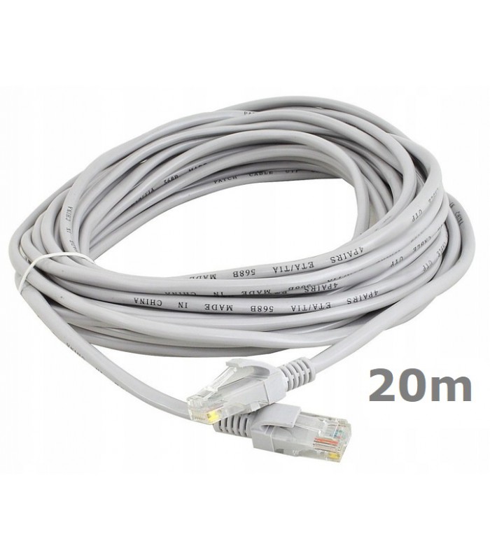 Kabel Sieciowy Lan ethernet skrętka RJ45 UTP 20m Cat5E