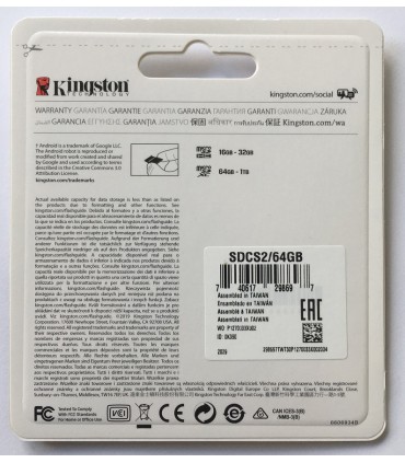 Kingston karta 64GB MicroSD class 10 A1 + Adapter
