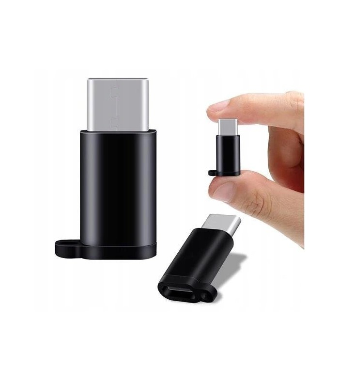 Adapter OTG Micro USB do USB-C Typ C czarny