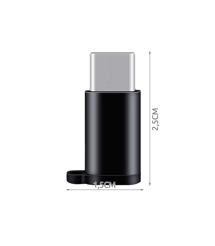 Adapter OTG Micro USB do USB-C Typ C czarny