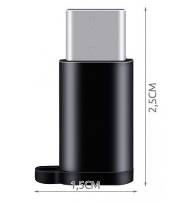 Adapter OTG Micro USB do USB-C Typ C czarny