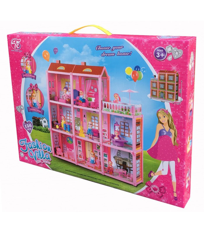 Duży domek dla Lalek willa dodatki mebelki lalka