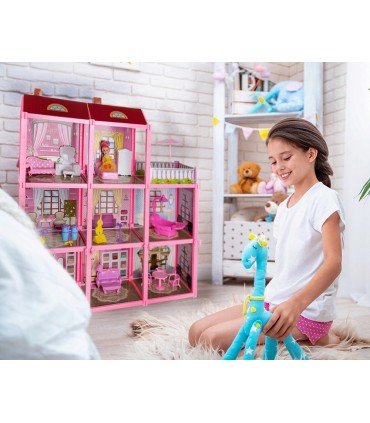 Duży domek dla Lalek willa dodatki mebelki lalka