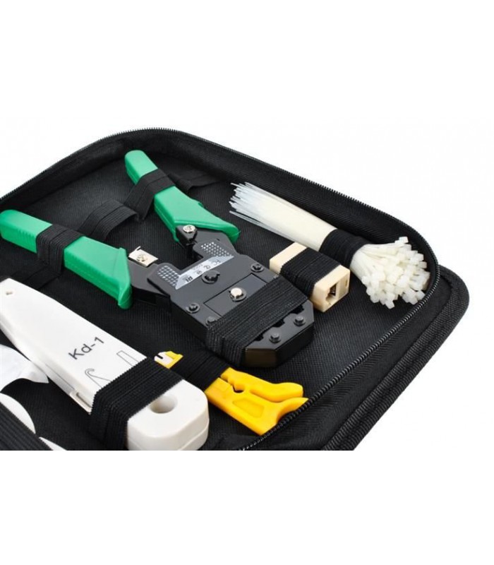 Zestaw sieciowy 8w1 tester zaciskarka wtyki RJ45 