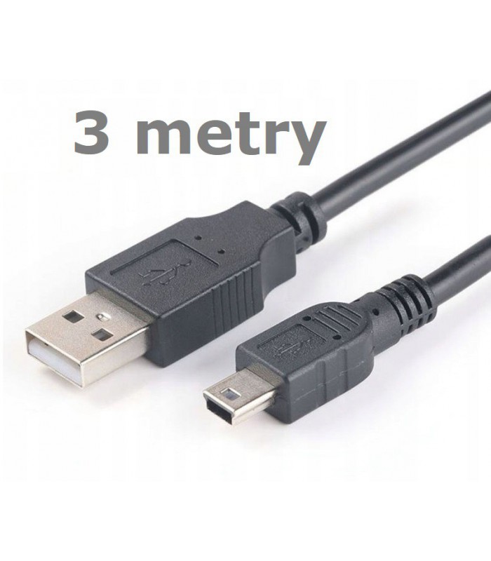 Kabel Mini USB 3m miniUSB Pad PS3 Nawigacja Aparat 3m