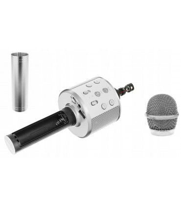 Mikrofon karaoke z głośnikiem Bluetooth 4.0 silver