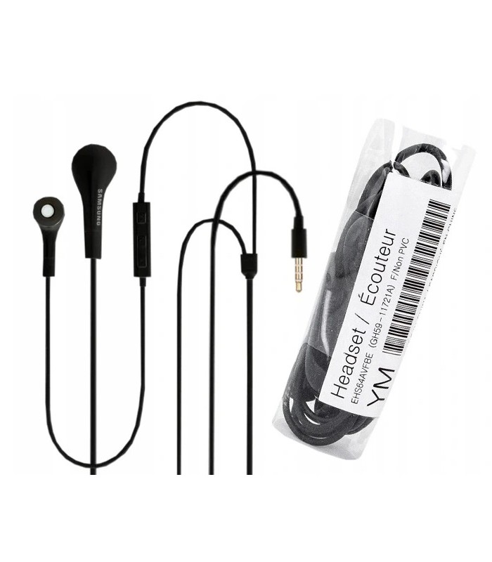 Oryg. słuchawki z mikrofonem SAMSUNG EHS64 czarne