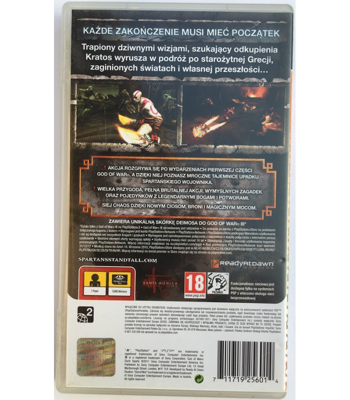 God of War Duch Sparty PL gra PSP
