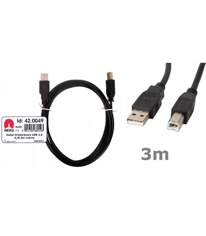 Kabel do drukarki skanera USB 2.0 AM-BM 3m Lanberg Ferry