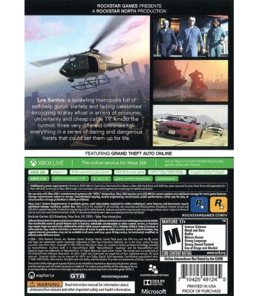 GTA 5 V Grand Theft Auto gra XBOX 360 PL