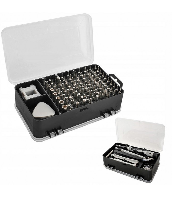 Zestaw narzędzi precyzyjnych śrubokręty Imbus Torx 110el kostki otwieraki