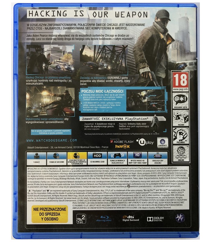 Watch Dogs PS4 PL