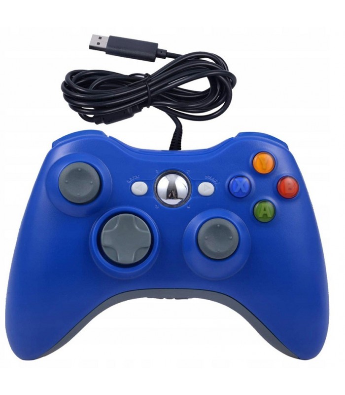 Pad PC XBOX 360 przewodowy kontroler USB Blue