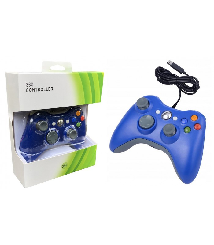 Pad PC XBOX 360 przewodowy kontroler USB Blue