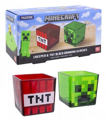 Zestaw 2x szklanka Minecraft Creeper i TNT