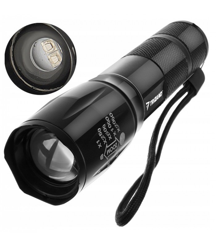 Latarka 2w1 Taktyczna CREE Led Zoom UV