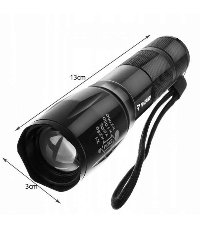 Latarka 2w1 Taktyczna CREE Led Zoom UV