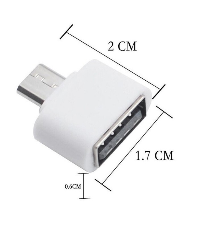 Adapter micro USB na OTG Host USB biały
