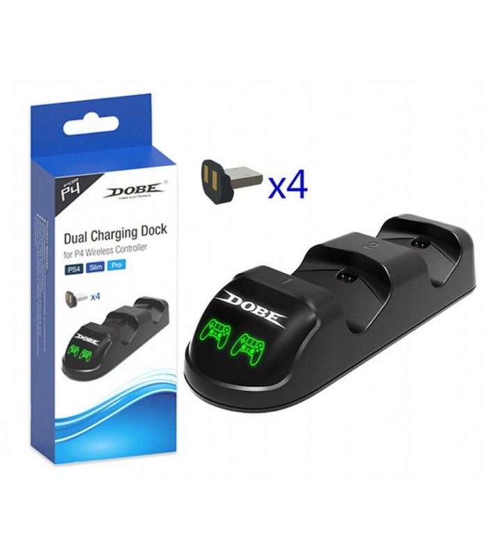 Ładowarka Stacja dokująca 2 Pady PS4 + 4 Adaptery