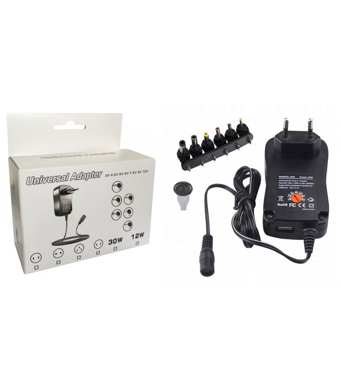 Zasilacz uniwersalny 30W 3V do 12V DC 1.2A