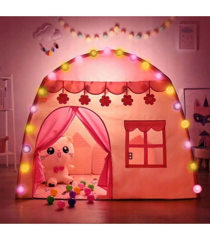 Namiot dla dzieci DOMEK do domu ogrodu Lampki LED