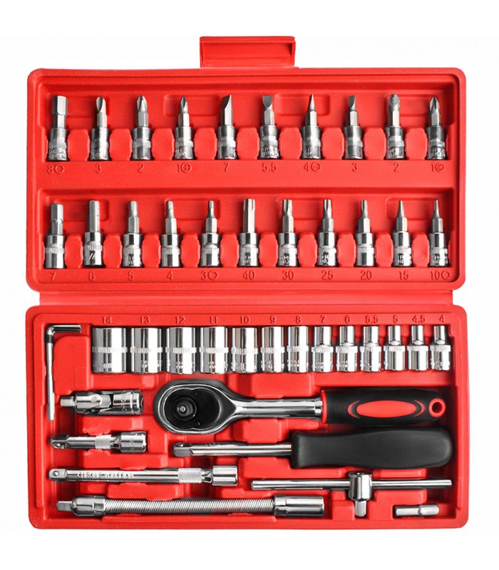 Zestaw Kluczy Nasadowe Bity Imbusy Torx 46 el.