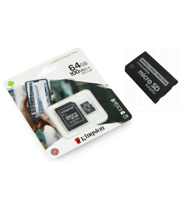 Karta 64GB Kingston + adapter MS PRO DUO do PSP