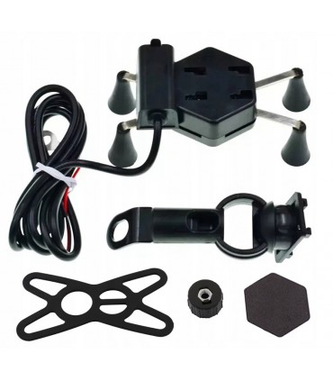 Uchwyt motocyklowy na telefon z USB 5V 12V