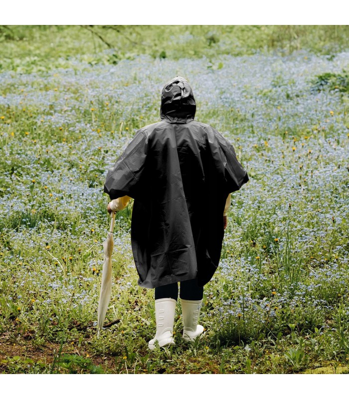 Peleryna Płaszcz przeciwdeszczowy Ponczo Czarne