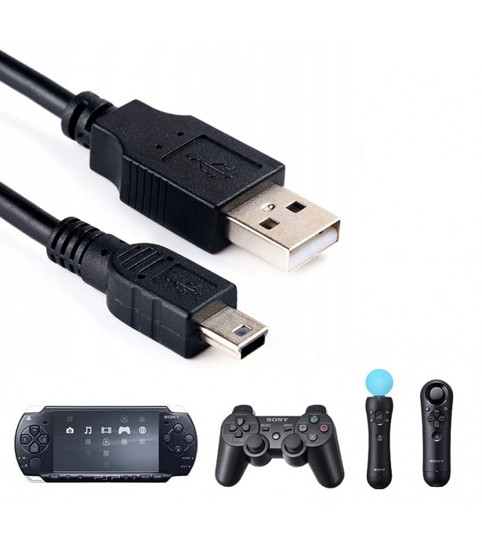 Kabel mini USB czarny 1m Kamera Pad PS3 Move