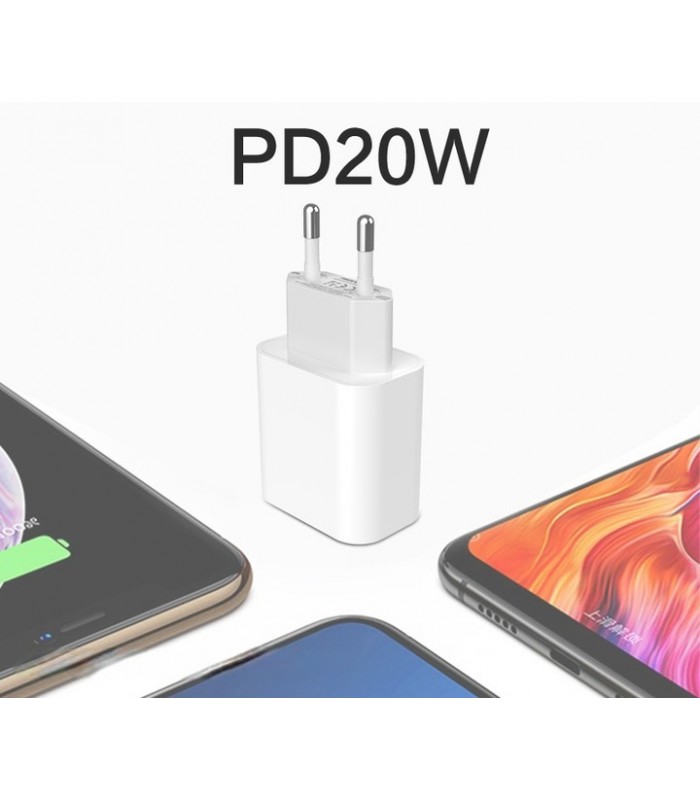 Szybka Ładowarka sieciowa DENMEN FAST 20W 3,6A Typ C