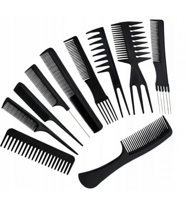 Grzebienie fryzjerskie Profesjonalny Zestaw 10szt