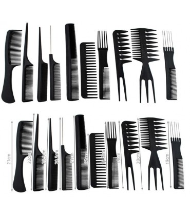 Grzebienie fryzjerskie Profesjonalny Zestaw 10szt
