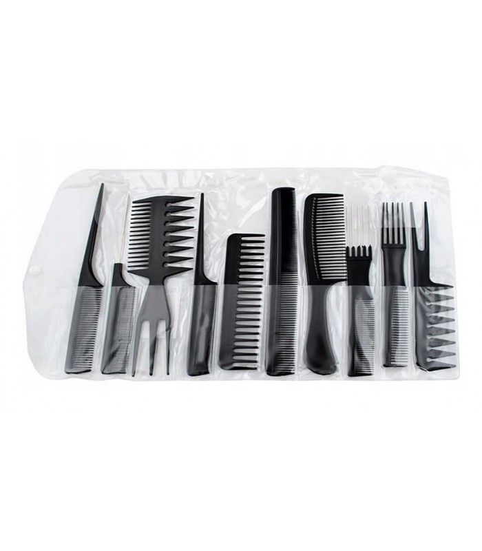 Grzebienie fryzjerskie Profesjonalny Zestaw 10szt