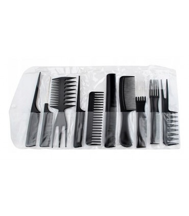 Grzebienie fryzjerskie Profesjonalny Zestaw 10szt