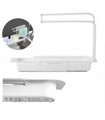 Organizer na zlew pojemnik koszyk ociekacz biały