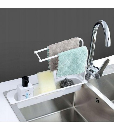 Organizer na zlew pojemnik koszyk ociekacz biały