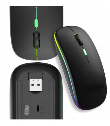 Mysz bezprzewodowa Slim Optyczna Led bez baterii