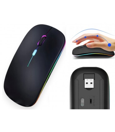 Mysz bezprzewodowa Slim Optyczna Led bez baterii