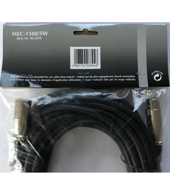 Kabel XLR MEC-1500SW Estradowy Audio Mikrofon 15m