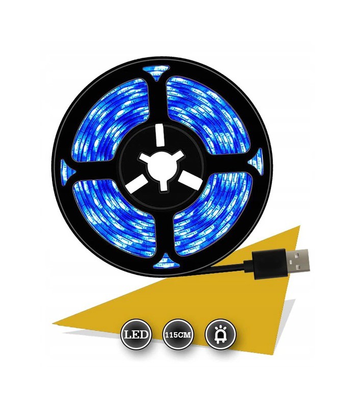 Taśma LED USB 5V podświetlenie mebli TV 1m Blue
